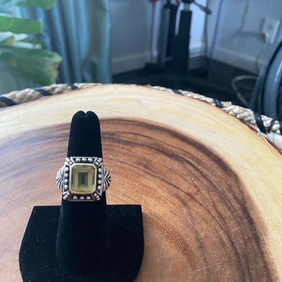 Stunning Vintage 925 Silver Ring & Earrings set with 14k Gold Trim - Picture 3 of 11